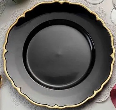 Black with Gold Trim Charger