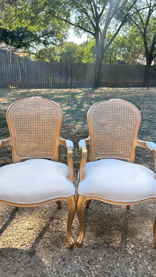 Ornate Gold & Ivory Chair Set