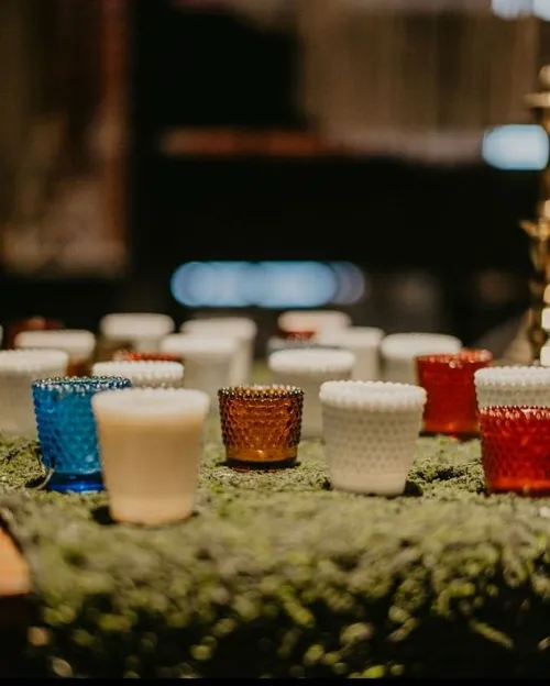 Box of Vintage Hobnail Votives 