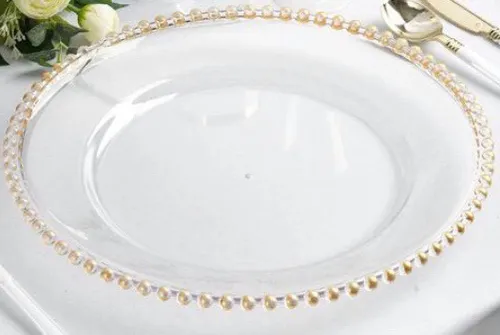 Acrylic Gold Beaded Charger