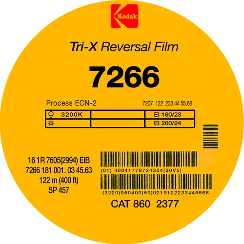 400' Kodak Tri-X B/W Reversal - 16mm Film