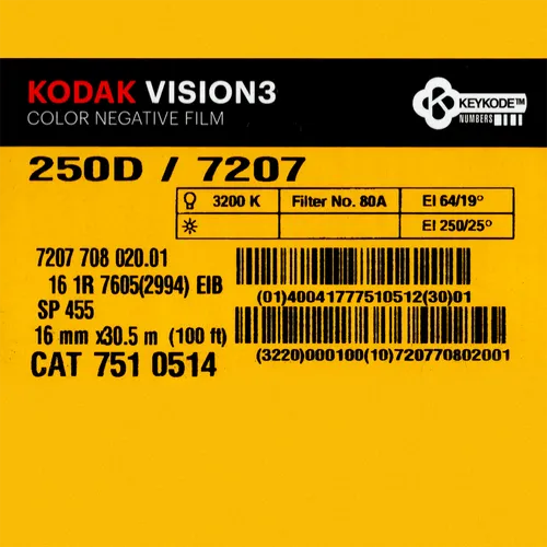 100' Kodak 250D - 16mm Film