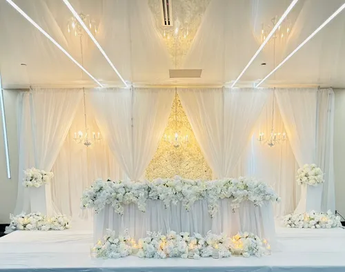 All-White Backdrop with Head Table Styling