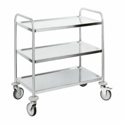 Stainless Steel Service Trolley (Silver)