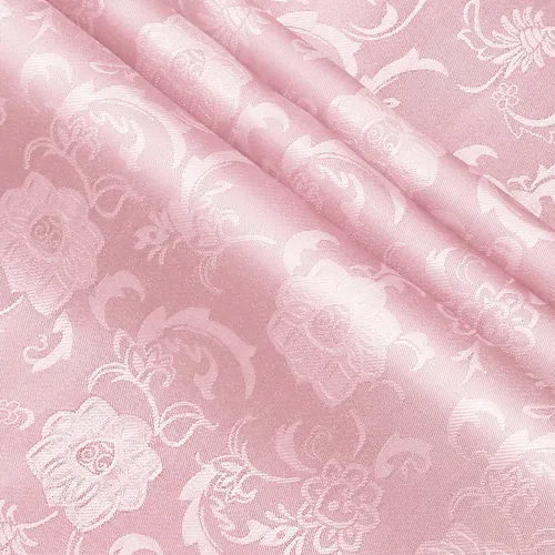 Classic Damask Jacquard Tablecloth -  Pink Round