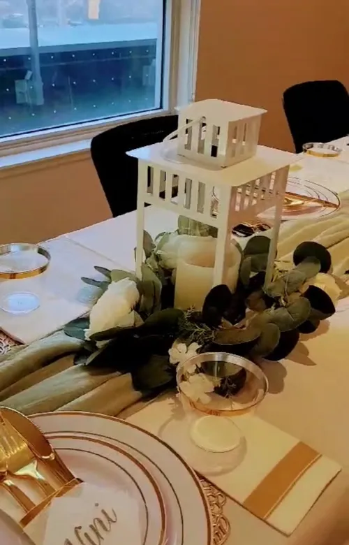 White Lantern Centerpiece