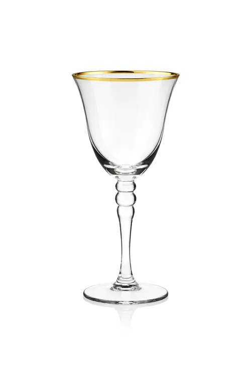 Crystal Gold Rimmed Red Wine Glass