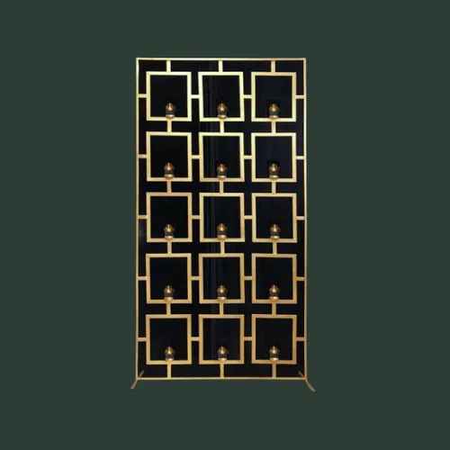 Gold Geometric Candle Wall Backdrop