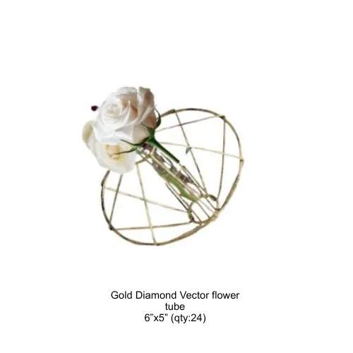 Gold Diamond Vector Flower Tube