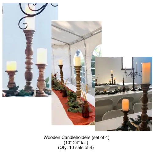 Wooden Candleholders (set of 4)