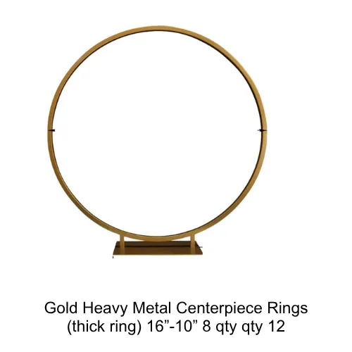 Gold Heavy Metal Centerpiece Rings (thick ring)