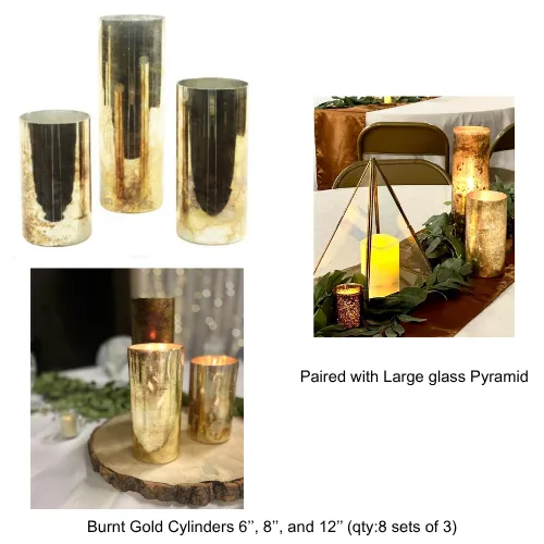 Burnt Gold Cylinders (set of 3)