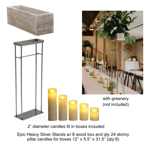 Epic Heavy Silver Stands w/ Wood Box