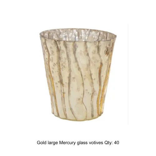 Gold Large Mercury Glass Votives