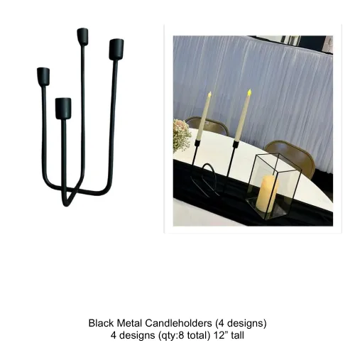 Black Metal Candleholders (4 designs)
