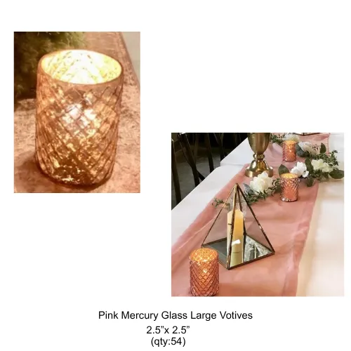 Pink Mercury Glass Large Votives