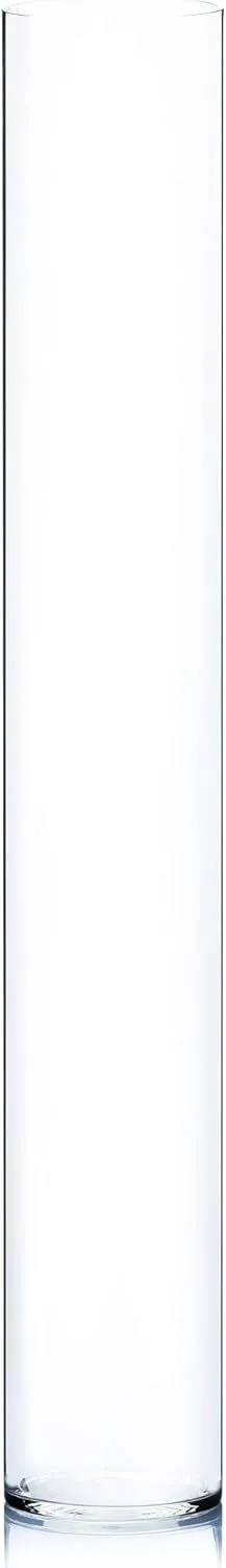 Clear Cylindrical Vase 47 inch tall 