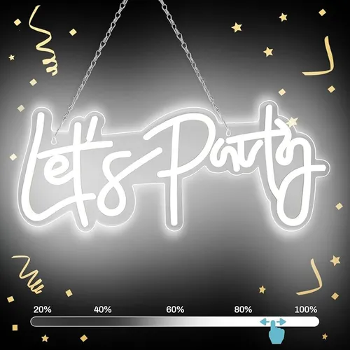 Neon Lets Party Sign