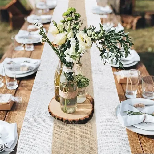 Rustic Burlap Table Runner