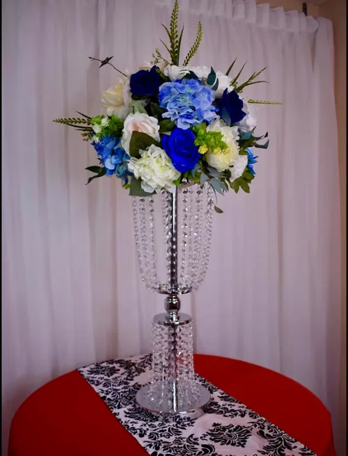 Silver Acrylic Crystal Center Piece