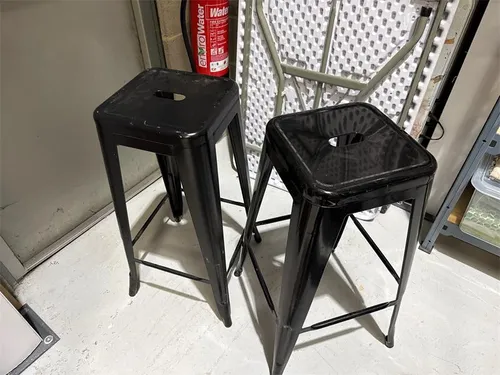 Black metal stools