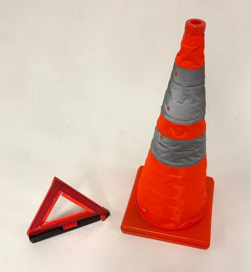 Collapsible Caution Triangle & Traffic Cone Set