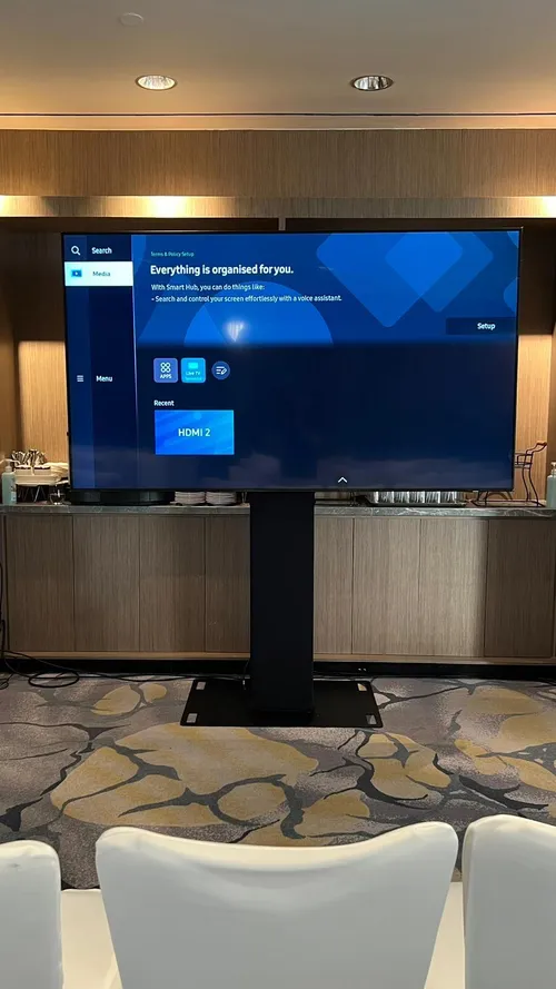 85 Inch 4K Smart TV Rental on Mobile Stand