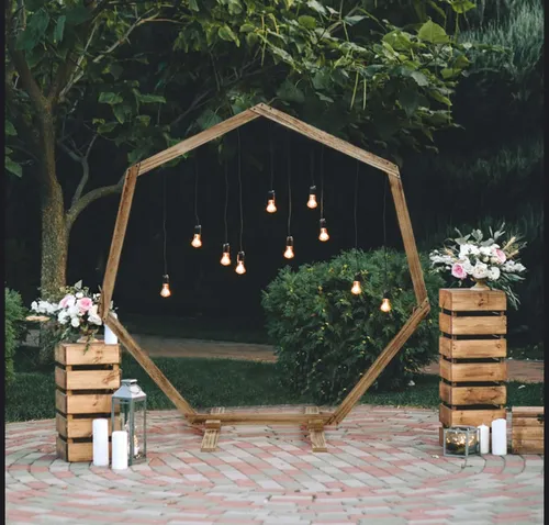Heptagon Wooden Backdrop