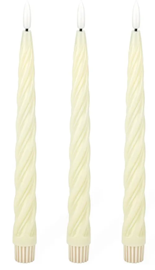 Spiral Ivory Tapered Candles (Set of 6)