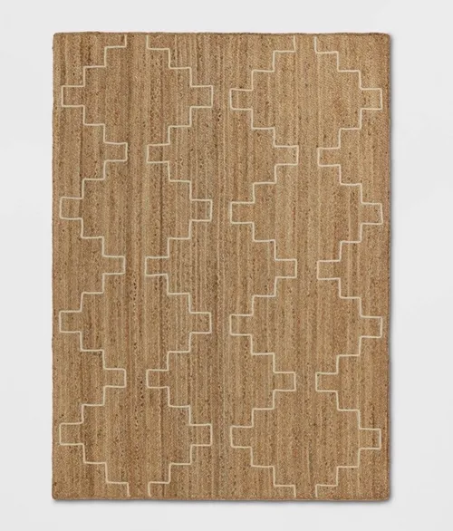 Ivory Geo Braided Jute Rug