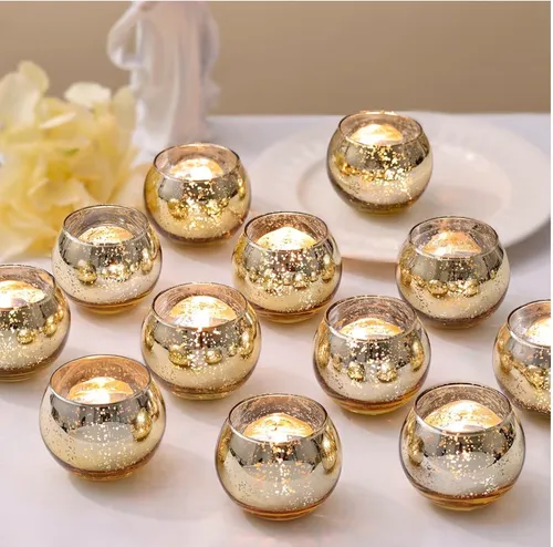 Mercury Glass Votive Candle Holders