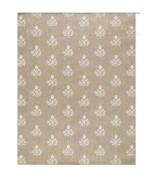 Ivory Meadow Floral Jute Rug