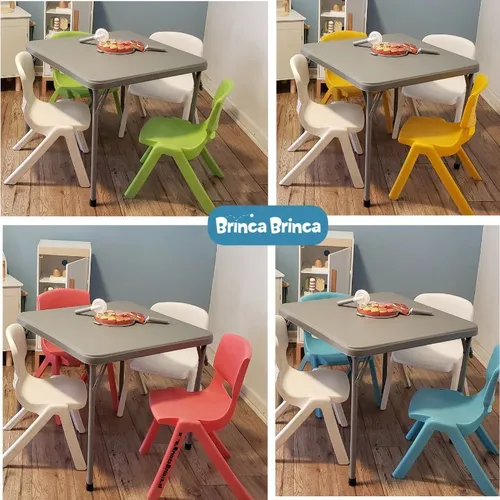 Mesa 45x45 + 4 Sillas color