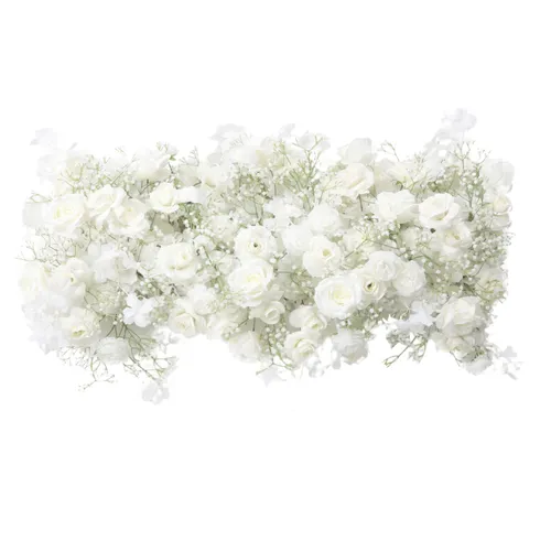2 pcs/pk Premade Rose and Baby's Breath Flower Backdro