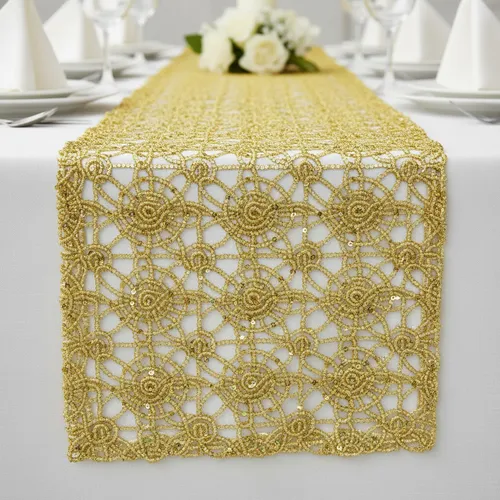 Chemical Lace Table Runner - Gold