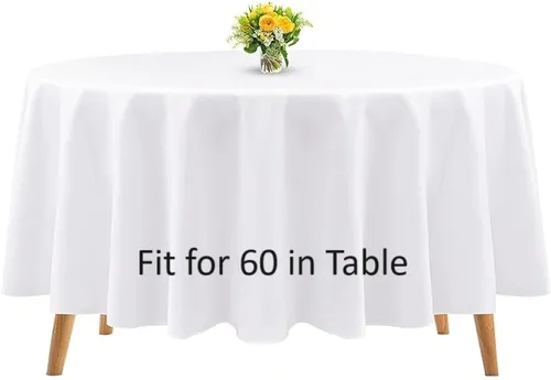 Tablecloth/Linen - Round - White - 108 in
