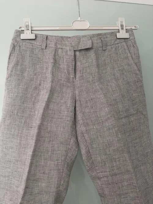 Lněné cigaretové kalhoty 