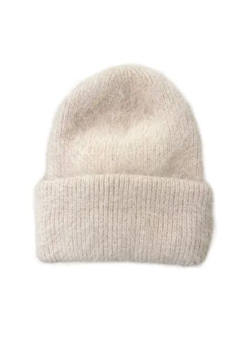 Krémová zimní čepice