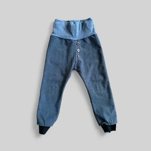 Modré softshellové kalhoty