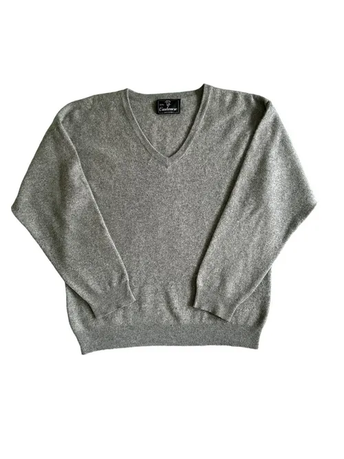 Šedý kašmírový svetr