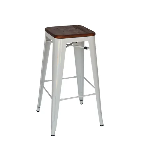 White Timber Top Stool