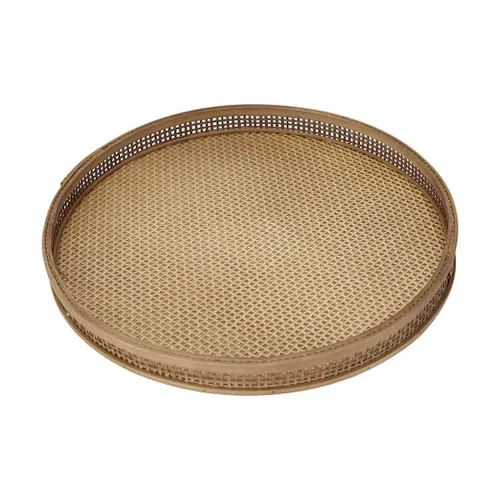 Round Rattan Tray