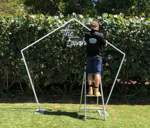 White Pentagon Arbour