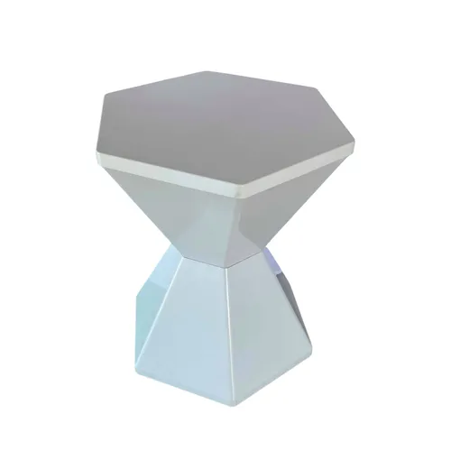 White Hexagon Stool