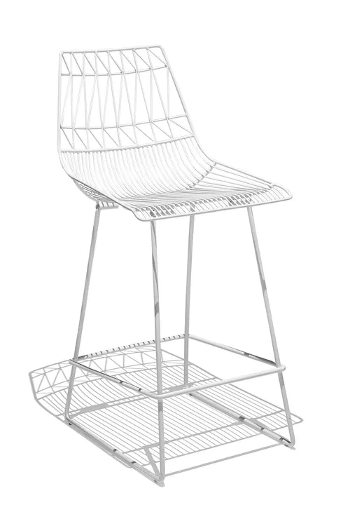 White Wire Stool