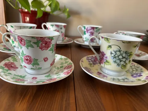 Darice Pink Floral Tea set