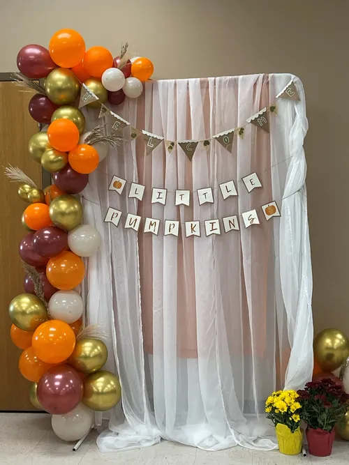 While metal backdrop frame