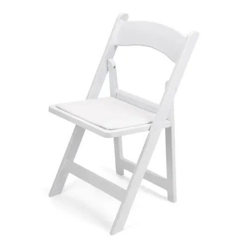 Padded white garden chairs