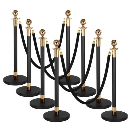 Black Stanchion & Velvet Rope Set