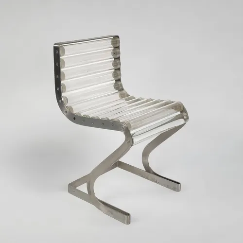 Chaise en acier et plexiglas, inconnu